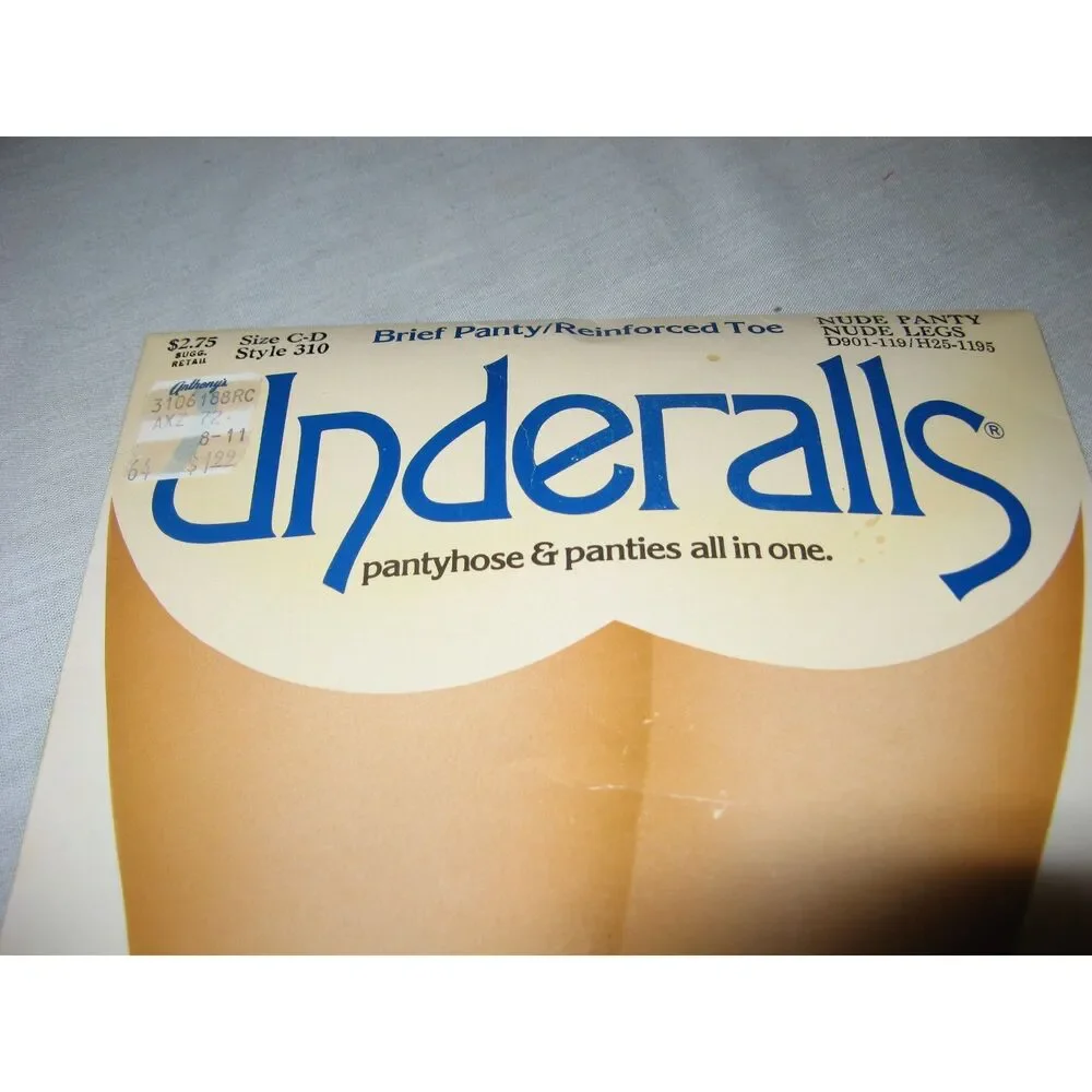 VTG Underalls Pantyhose & Panties All in One Nude Panty Nude Leg Size C-D NOS
